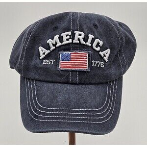 America Distressed Baseball Cap Est. 1776 American Flag USA Men Women Blue New